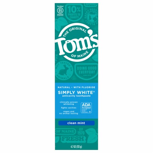 Tom’s of Maine Natural Simply White Fluoride Toothpaste Clean Mint