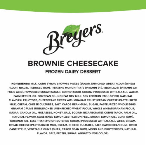 Breyers Layered Dessert Brownie Cheesecake Frozen Dairy Dessert Perspective: right