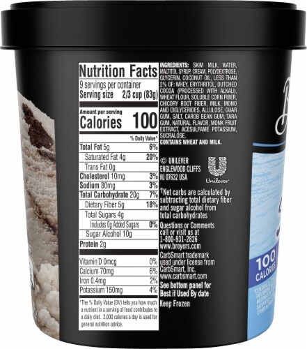 Breyers® Carb Smart™ Brownie a la Mode Ice Cream Quart Perspective: right