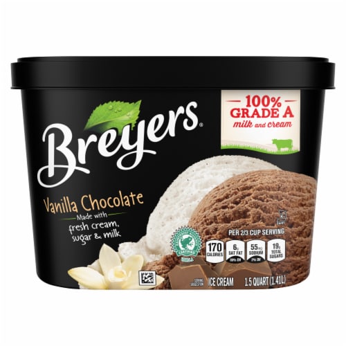 Breyers Vanilla Chocolate Ice Cream Tub Perspective: right