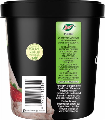 Breyers Natural Strawberry Ice Cream Tub Perspective: right