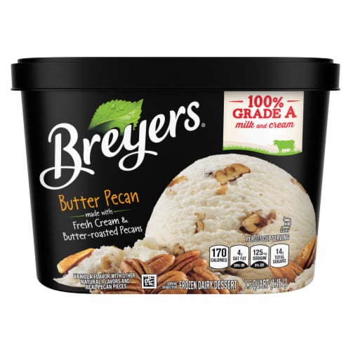 Breyers Butter Pecan Frozen Dairy Dessert Perspective: right