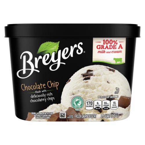 Breyers Chocolate Chip Frozen Dairy Dessert Tub Perspective: right