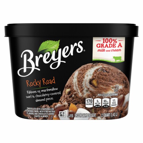 Breyers Rocky Road Frozen Dairy Dessert Tub Perspective: right