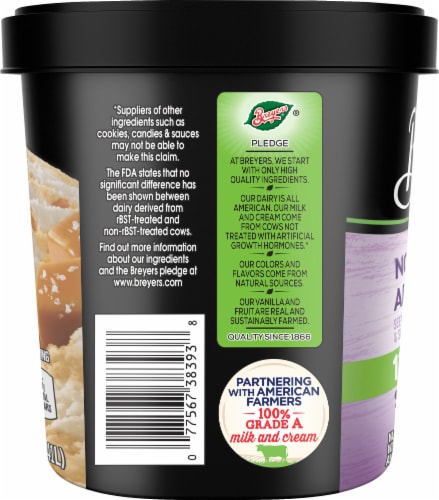 Breyers® No Sugar Added Salted Caramel Swirl Ice Cream Perspective: right
