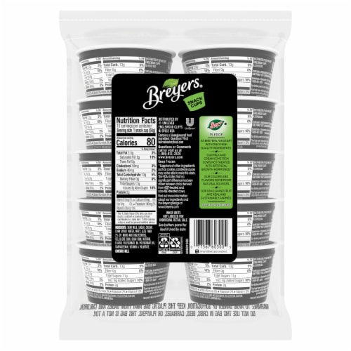Breyers Natural Vanilla Snack Cups Ice Cream Perspective: right