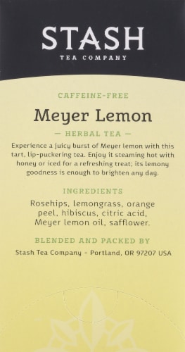 Stash Meyer Lemon Caffeine-Free Herbal Tea Bags Perspective: right