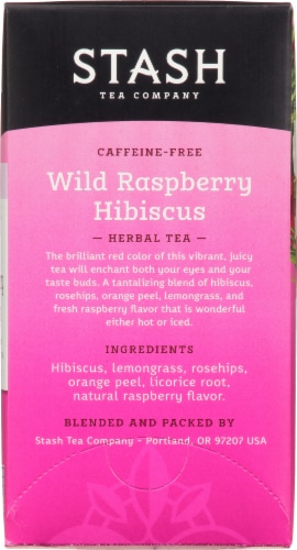 Stash Wild Raspberry Hibiscus Herbal Tea Perspective: right