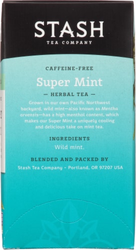 Stash Caffeine Free Super Mint Herbal Tea Bags Perspective: right