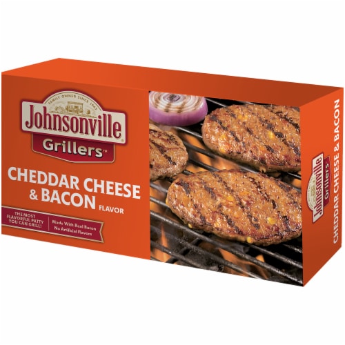 Johnsonville® Grillers™ Cheddar Cheese & Bacon Flavored Patties Perspective: right