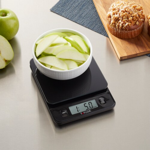 Taylor® Digital Glass Kitchen Scale - Black Perspective: right