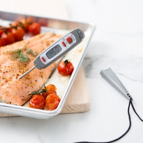 Taylor® Anti-Microbial Instant Read Meat Thermometer - Gray Perspective: right