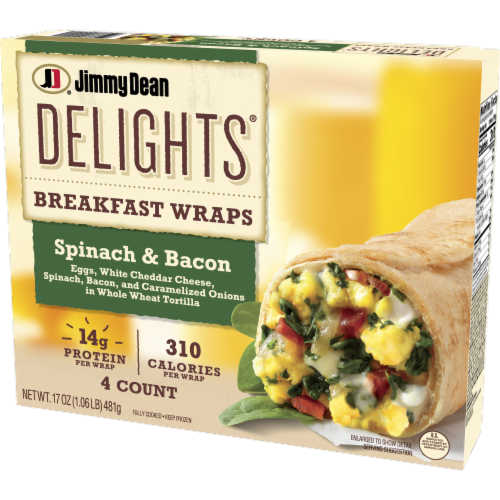 Jimmy Dean Delights® Spinach & Bacon Frozen Breakfast Wraps Perspective: right