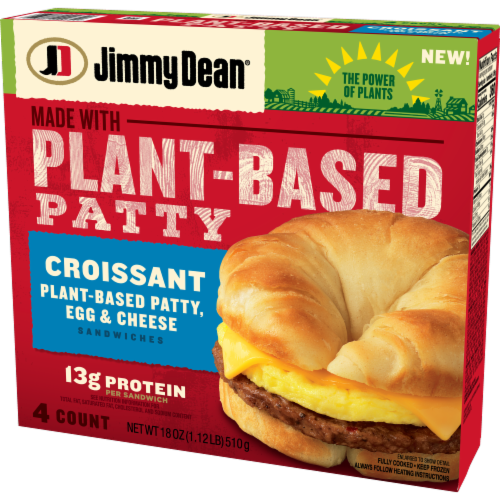 Jimmy Dean® Plant-Based Patty, Egg & Cheese Croissant Sandwiches Perspective: right