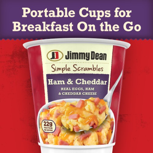 Jimmy Dean Simple Scrambles Ham & Cheddar with Real Eggs Ham and Cheddar Cheese Perspective: right