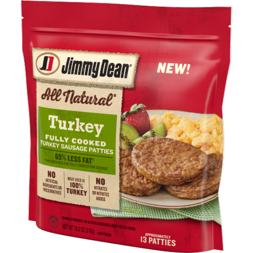 Jimmy Dean® All Natural Fully Cooked Turkey Sausage Patties Perspective: right