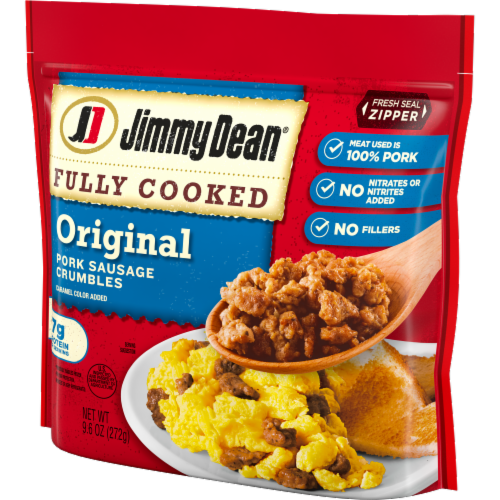 Jimmy Dean® Fully Cooked Original Pork Sausage Crumbles Perspective: right