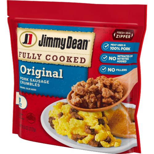 Jimmy Dean® Fully Cooked Original Pork Sausage Crumbles Perspective: right