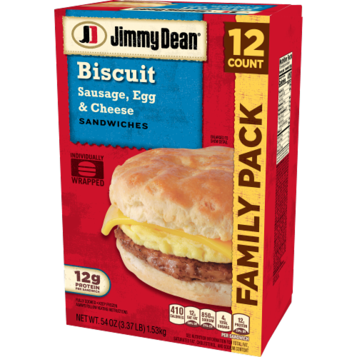 Jimmy Dean® Sausage Egg & Cheese Frozen Biscuit Sandwiches Perspective: right
