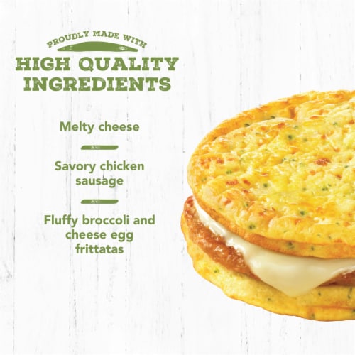 Jimmy Dean Delights Egg’wich Broccoli & Cheese Egg Frittatas and Chicken Sausage Breakfast Sandwich Perspective: right