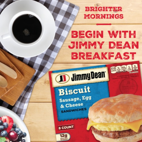 Jimmy Dean® Sausage Egg & Cheese Biscuit Frozen Breakfast Sandwiches Perspective: right