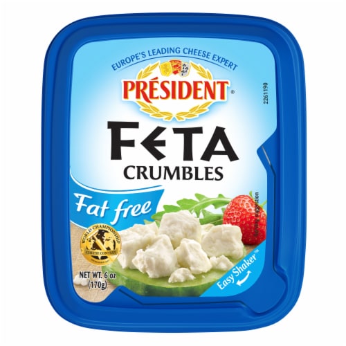 President Fat Free Feta Crumbles Perspective: right
