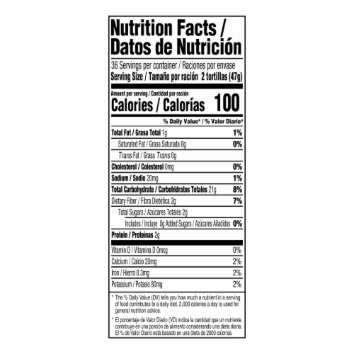 Calidad White Corn Tortillas Perspective: right