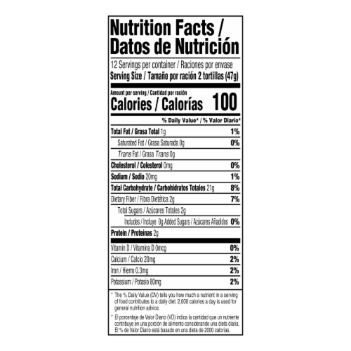 Calidad White Corn Tortillas Perspective: right