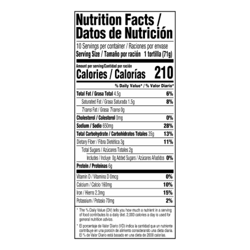 Calidad Burrito Size Flour Tortillas Perspective: right