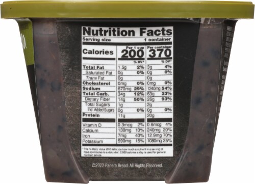Panera Bread® at Home Black Bean Soup Perspective: right
