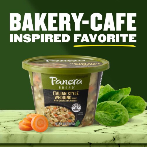 Panera Bread Ready-to-Heat Italian Style Wedding with Chicken Meatballs Soup Cup Perspective: right