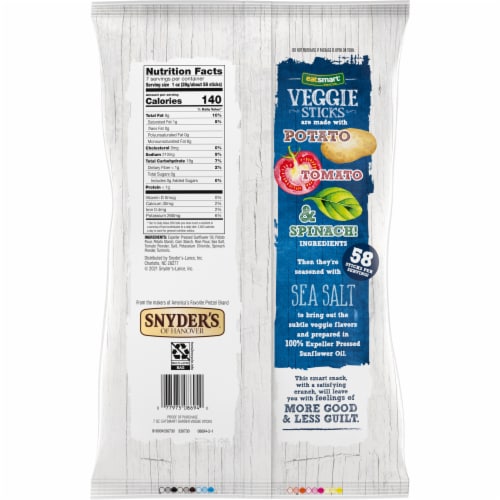 Eatsmart Snacks Garden Veggie Sticks With Potato Tomato & Spinach Perspective: right