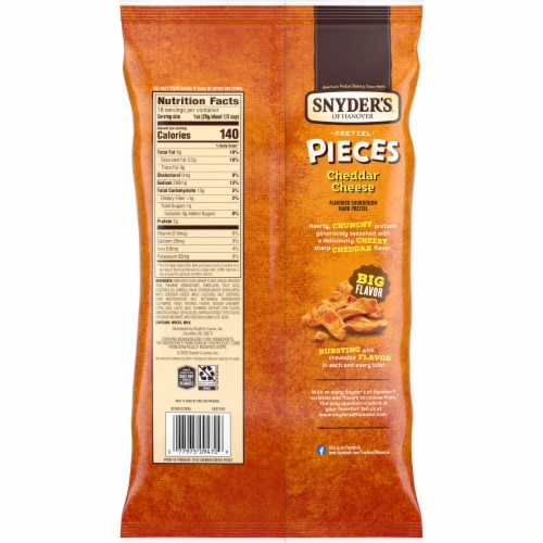 Snyder's of Hanover Pretzel Pieces Cheddar Cheese Party Size Perspective: right