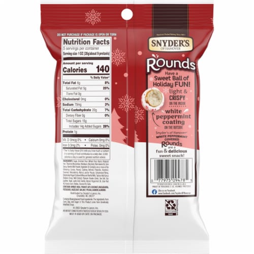 Snyder's of Hanover Pretzels White Peppermint Rounds Perspective: right
