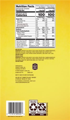 Snyder's of Hanover Pretzels Minis And Sticks 100 Calorie Packs Perspective: right