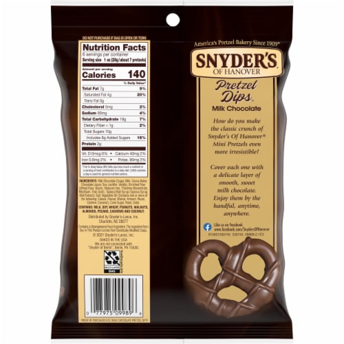 Snyder's of Hanover Pretzels Milk Chocolate Covered Pretzels Perspective: right