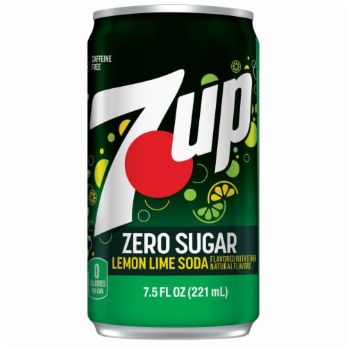 7UP® Lemon Lime Zero Sugar Soda Mini Cans Perspective: right