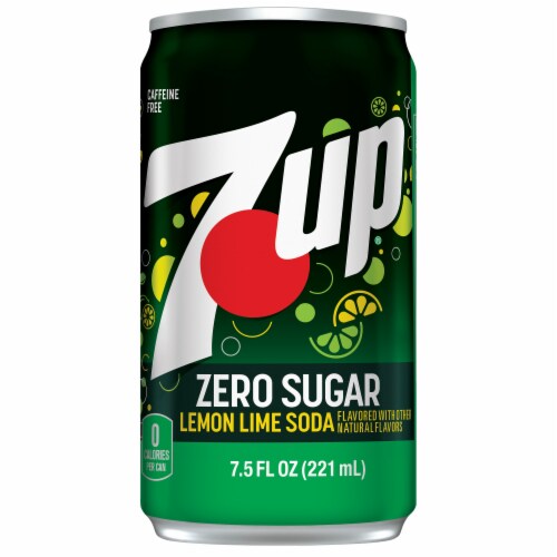 7UP Zero Sugar Lemon Lime Caffeine-Free Soda Mini Cans Perspective: right