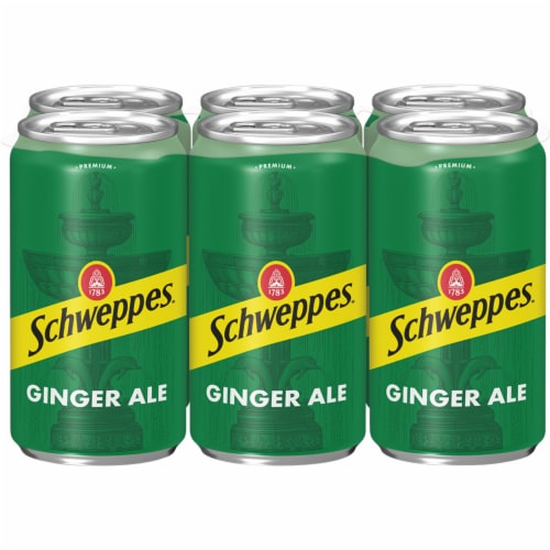 Schweppes Ginger Ale Caffeine Free Soda Cans Perspective: right