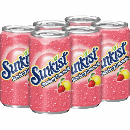 Sunkist® Strawberry Lemonade Soda Mini Cans Perspective: right