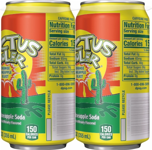 Cactus Cooler Orange-Pineapple Soda Perspective: right