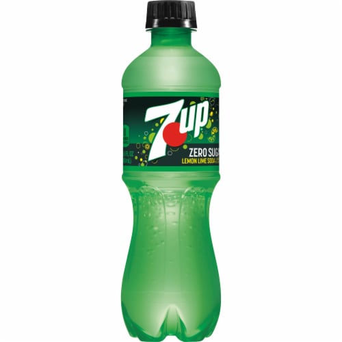 7UP Zero Sugar Lemon Lime Caffeine-Free Soda Bottles Perspective: right