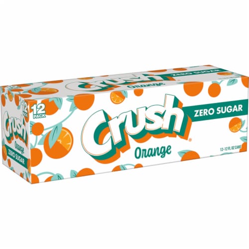 Crush® Caffeine Free Zero Sugar Diet Orange Soda Cans Perspective: right