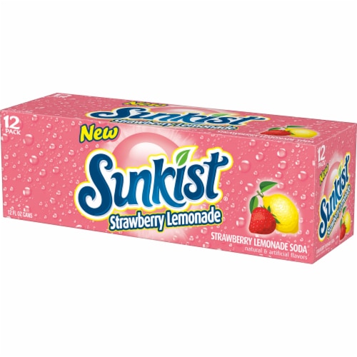Sunkist® Strawberry Lemonade Soda Cans Perspective: right