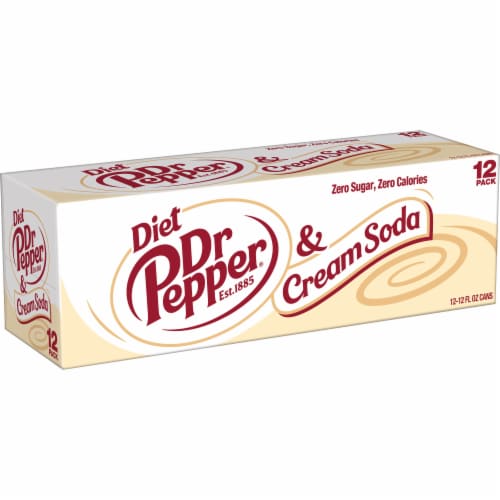 Dr Pepper & Cream Diet Soda Cans Perspective: right