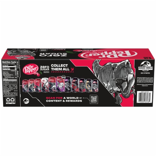 Dr Pepper Cherry Zero Sugar Soda Cans Perspective: right