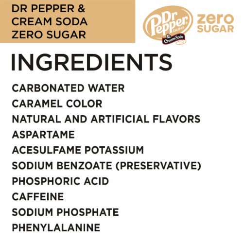 Dr Pepper® & Cream Zero Sugar Soda Cans Perspective: right