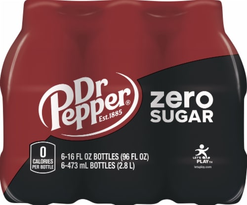 Dr Pepper® Zero Sugar Soda Bottles Perspective: right