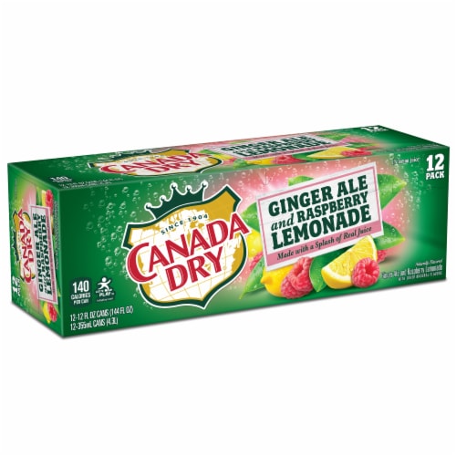 Canada Dry® Ginger Ale and Raspberry Lemonade Soda Cans Perspective: right