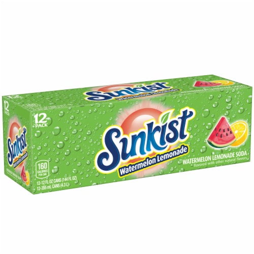 Sunkist Watermelon Lemonade Soda Cans Perspective: right